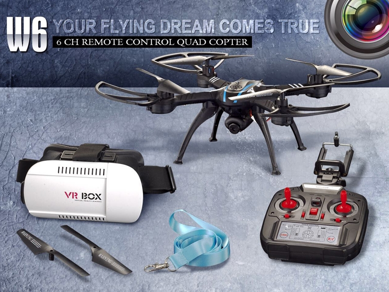 4-AXIS R/C QUAD-COPTER W/CAMERA & VR & USB,RED/ORANGE/WHITE/BLUE,INCLUDED BATTERY - HP1157079