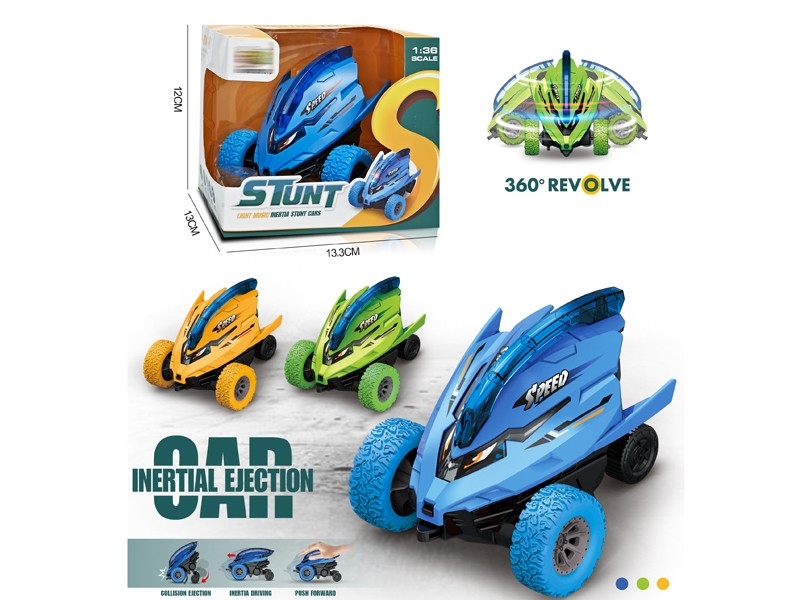 FRICTION STUNT CAR,RED/GREEN/BLUE - HP1157372