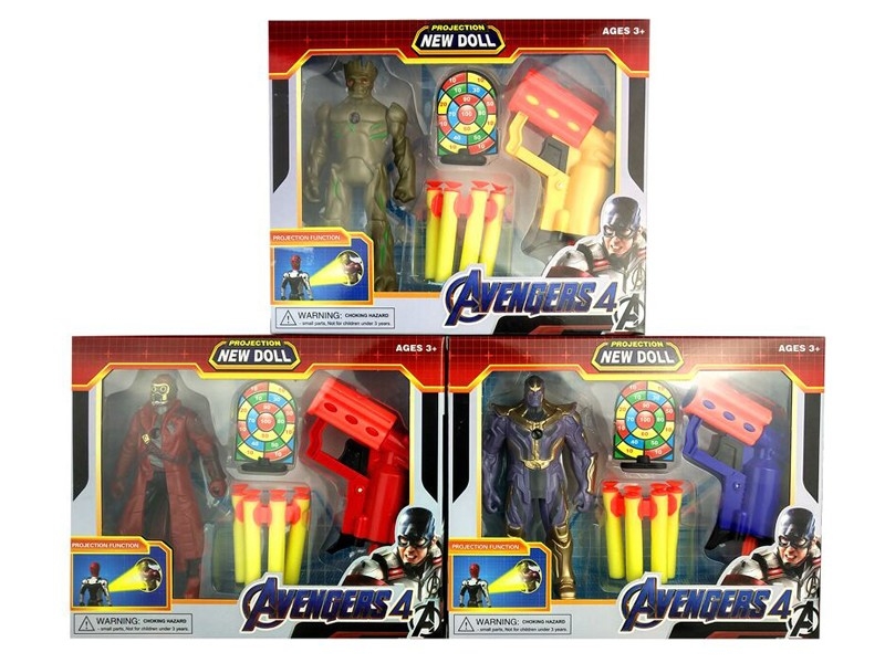 AVENGERS SET W/SOFT SHOOTING GUN & SPROJECTION，1PCS，3ASST - HP1157677