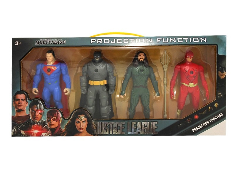 JUSTICE LEAGUE SET W/PROJECTION，4PCS - HP1157688