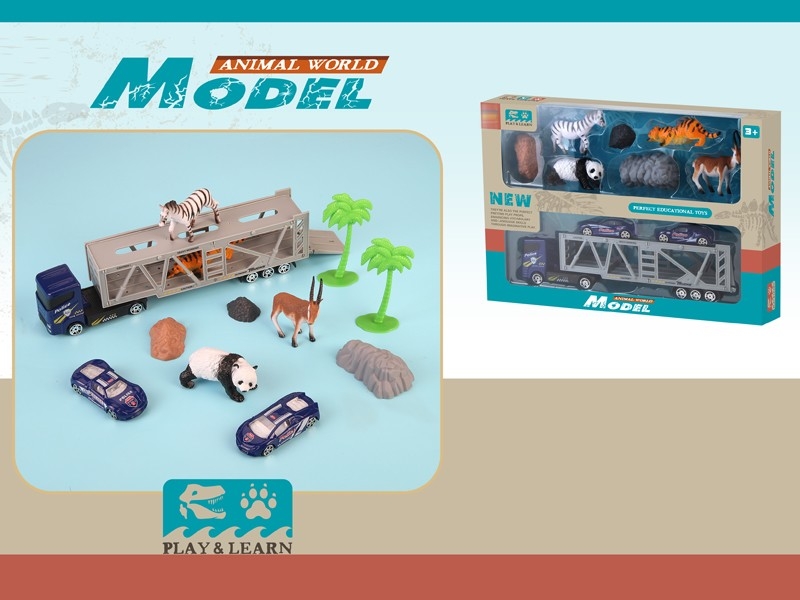 DIE CAST FREE WAY POLICE CAR W/ANIMALS,2PCS - HP1158316
