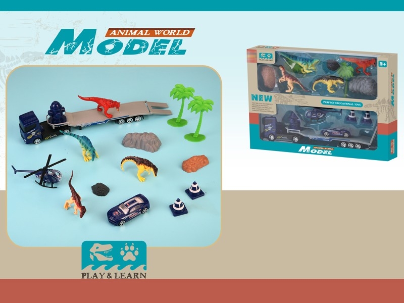 DIE CAST FREE WAY POLICE CAR W/DINOSAURE,2PCS - HP1158320