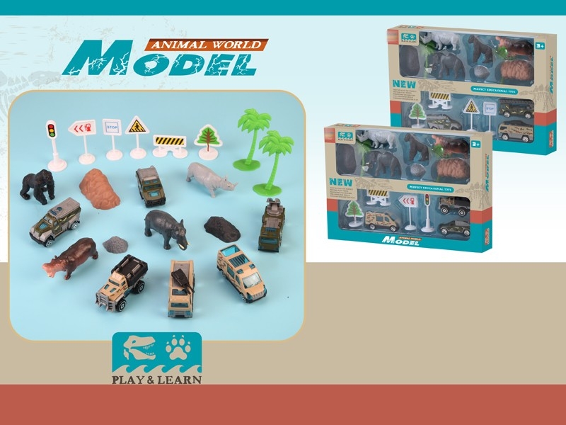 DIE CAST FREE WAY POLICE CAR W/ANIMALS,3PCS/2ASST - HP1158321