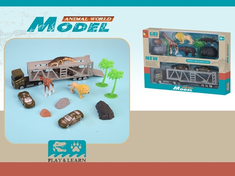 DIE CAST FREE WAY POLICE CAR W/ANIMALS,2PCS - HP1158322