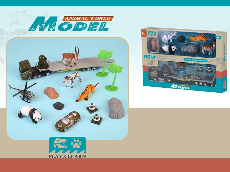 DIE CAST FREE WAY POLICE CAR W/ANIMALS,2PCS - HP1158323