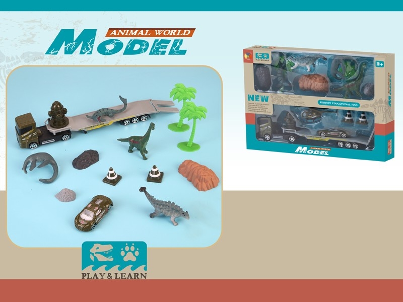 DIE CAST FREE WAY MILITARY CAR W/DINOSAURE,2PCS - HP1158326