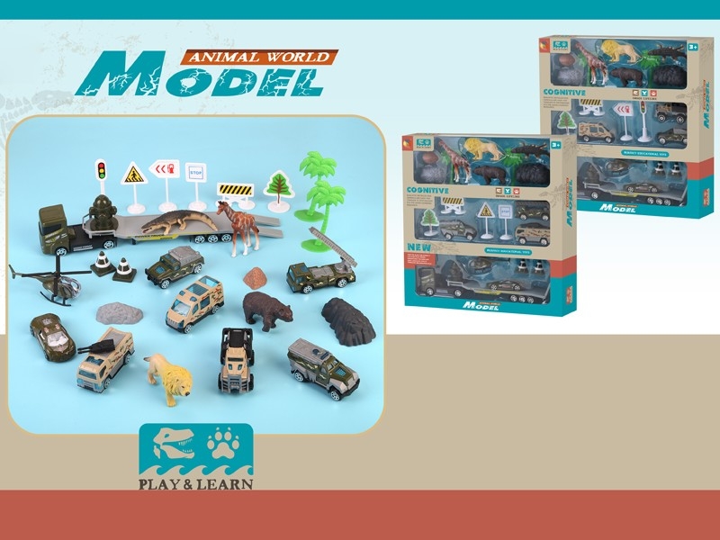DIE CAST FREE WAY POLICE CAR W/ANIMALS,4PCS/2ASST - HP1158330