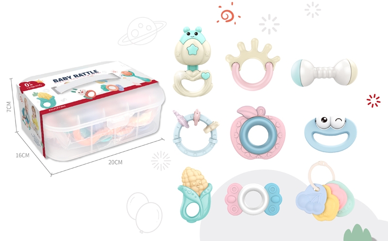BABY RATTLE SET 12 PCS (CAN BE BOILED IN WATER) - HP1159063