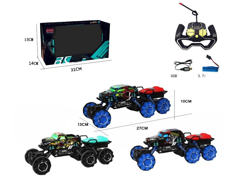 1:18 RC CAR WITH 6 WHEELS W/LIGHT INCLUDED 3.7V BATTERY - HP1159339