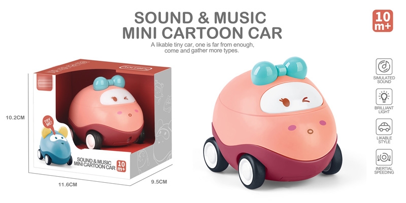 FRICTION CARTOON CAR W/LIGHT & MUSIC, INCLUDED 3*AG13 BUTTON CELL - HP1159860