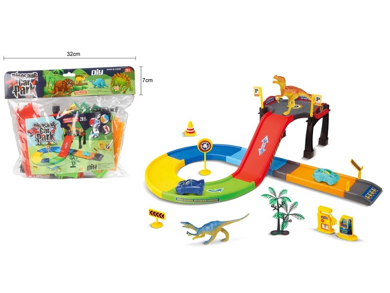 PARKING LOT SET W/2PCS FREE WAY CAR & 2PCS DINOSAUR & 1PCS TREE - HP1159966