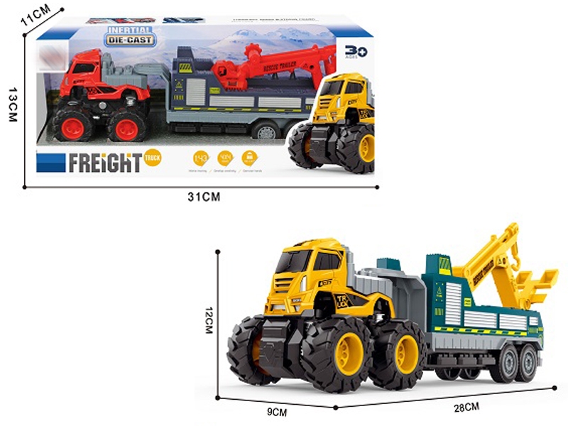 FRICTION DIE-CAST RESCUE TRUCK RED/YELLOW - HP1160079