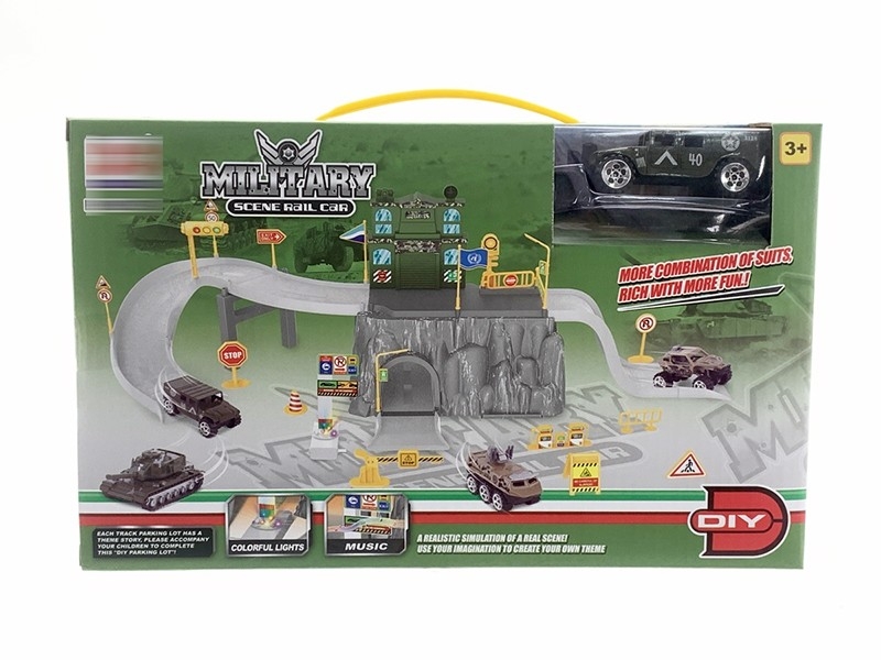 PARKING LOT W/LIGHT&MUSIC INCLUDED 3*AG13,FREE WAY DIE CAST CAR - HP1160169