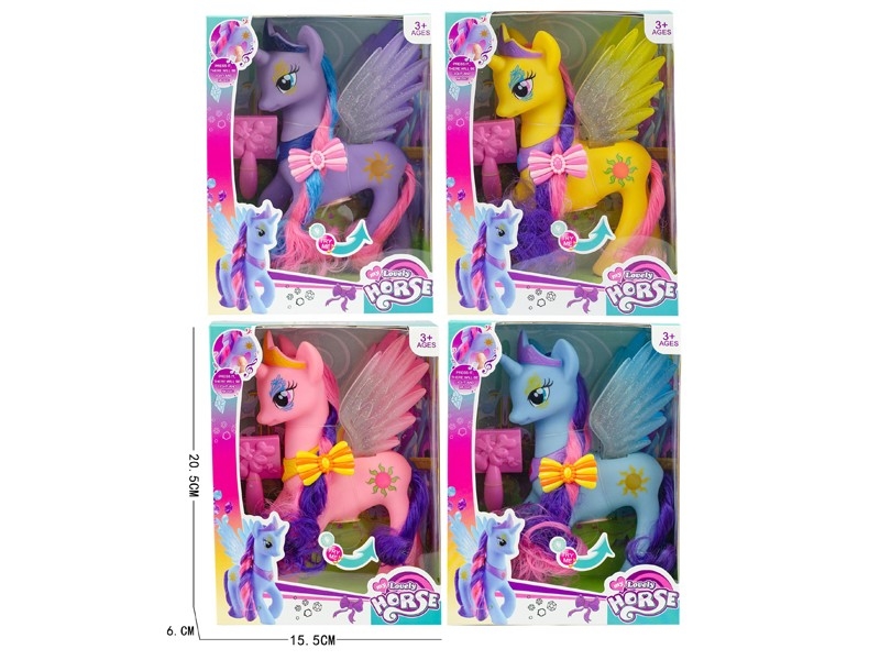 VINYL HORSE W/LIGHT & MUSIC & ASSESSORIES,4 COLOURS - HP1160639