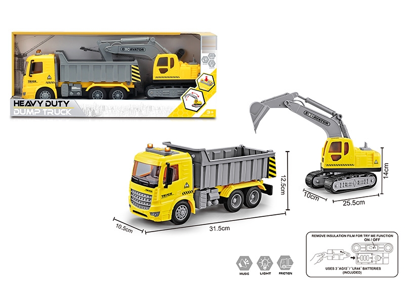 FRICTION CONSTRUCTION TRUCK W/LIGHT&MUSIC - HP1161103