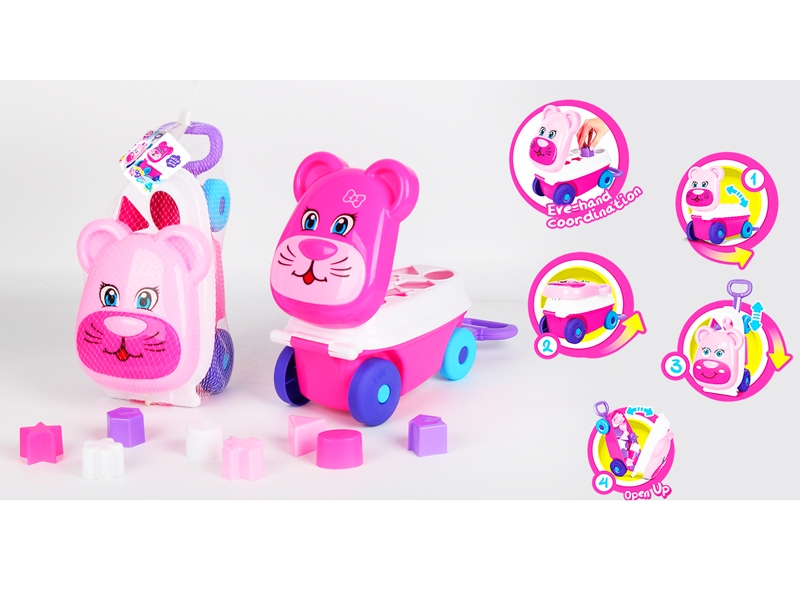 CARTOON BLOCK CAR ,ROSE RED/PINK - HP1161792
