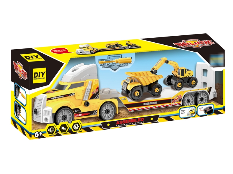 FREE WAY TRUCK W/LIGHT & MUSIC & ASSEMBLE FREE WAY TRUCK 2PCS - HP1161795