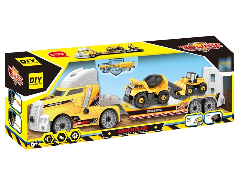 FREE WAY TRUCK W/LIGHT & MUSIC & ASSEMBLE FREE WAY TRUCK 2PCS - HP1161796