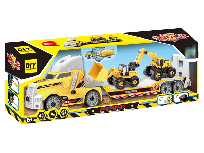 FREE WAY TRUCK W/LIGHT & MUSIC & ASSEMBLE FREE WAY TRUCK 2PCS - HP1161797