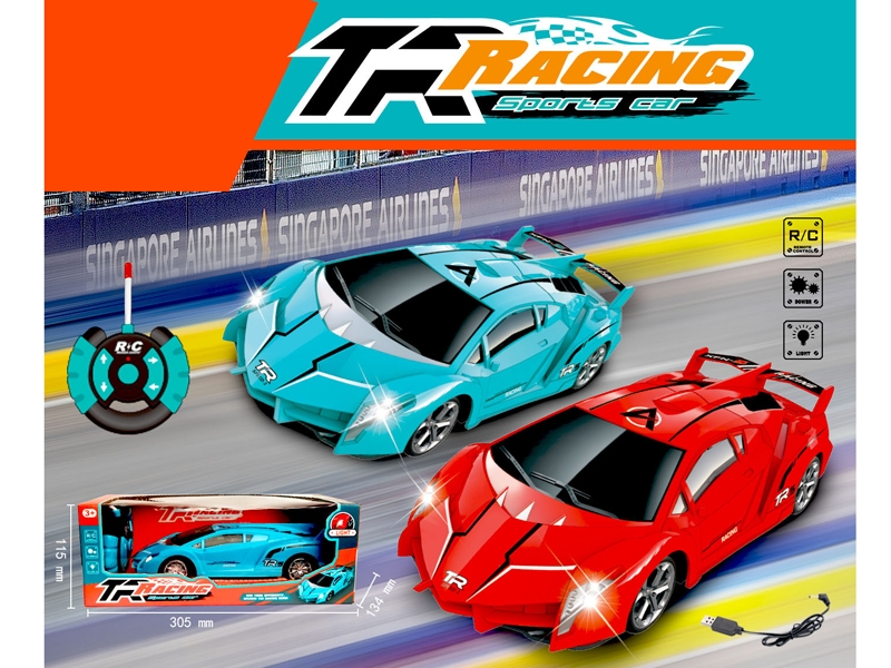 R/C CAR W/LIGHT & USB,RED/BLUE - HP1161807