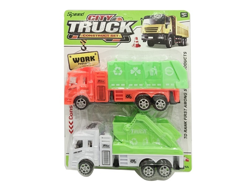 FRICTION SANITATION TRUCK ORANGE/WHITE - HP1161930