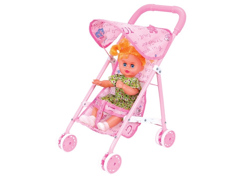 IRON BABY STROLLER W/34CM BLOW MOLD DOLL - HP1162576