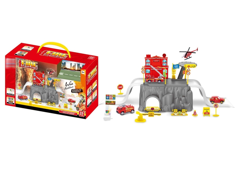 PARKING LOT W/LIGHT & MUSIC INCLUDED 3*AG13,1PC FREE WAY DIE CAST CAR - HP1162605