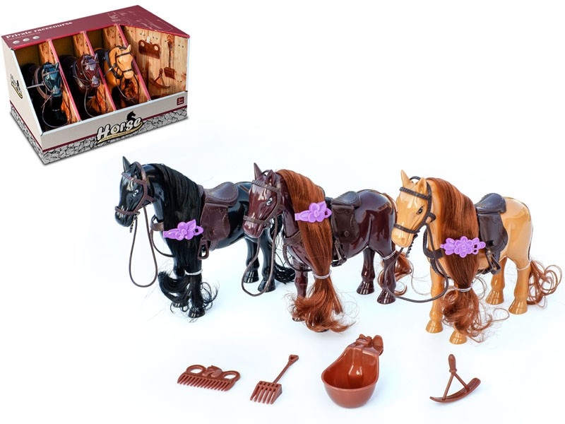 HORSE W/ACCESSORIES,BLACK/BROWN/YELLOW - HP1162781