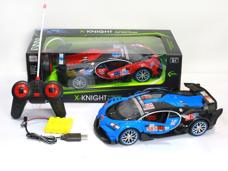 1:14 4 FUNCTION R/C CAR W/LIGHT,NOT INCLUDED BATTERY，RED/BLUE - HP1163090