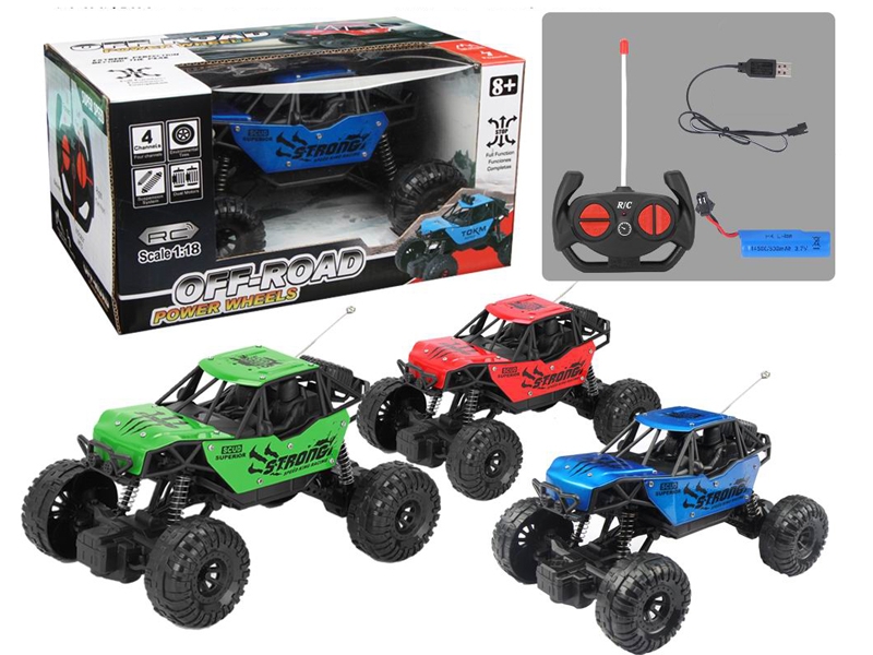 1:18 R/C DIE CAST CAR W/LIGHT,INCLUDED BATTERY，RED/BLUE/GREEN - HP1163095