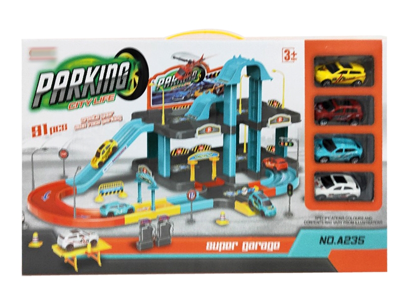 PARKING LOT SET W/FREE WAY CAR 4 PCS - HP1163103