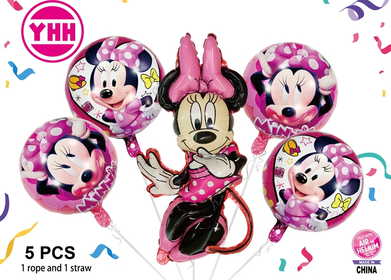 5PCS SMILE MINNIE SET BALLOONS - HP1163998