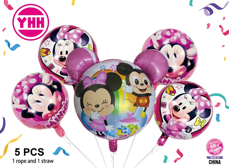 5PCS MINNIE HEAD SET BALLOONS - HP1163999