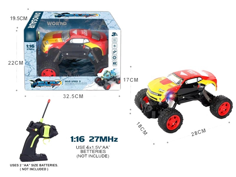 1:16 4-CHANNEL RC CAR W/RED,GREEN & NOT INCLUDE BATTERY - HP1164558