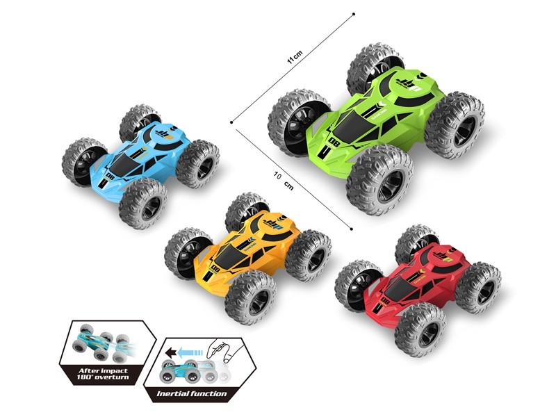 INERTIA SPECIAL EFFECT DOUBLE SIDED DUMP CAR,GREEN/BLUE/YELLOW/RED - HP1165634
