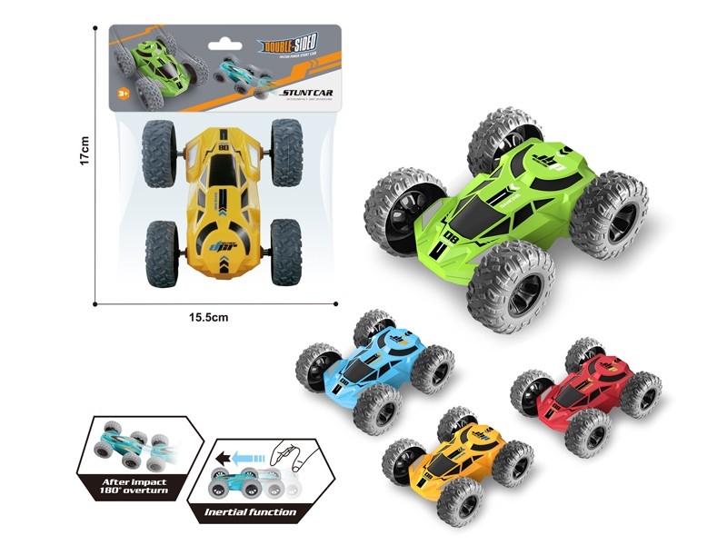 INERTIA SPECIAL EFFECT DOUBLE SIDED DUMP CAR,GREEN/BLUE/YELLOW/RED - HP1165635