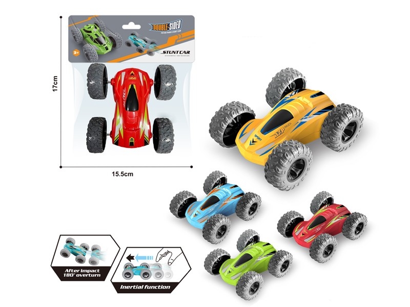 INERTIA SPECIAL EFFECT DOUBLE SIDED DUMP CAR,GREEN/BLUE/YELLOW/RED - HP1165639