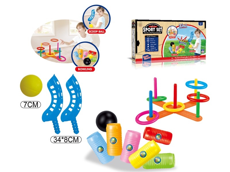 3 IN 1 RINGTOSS & CATCH & BOWLING SET - HP1165738
