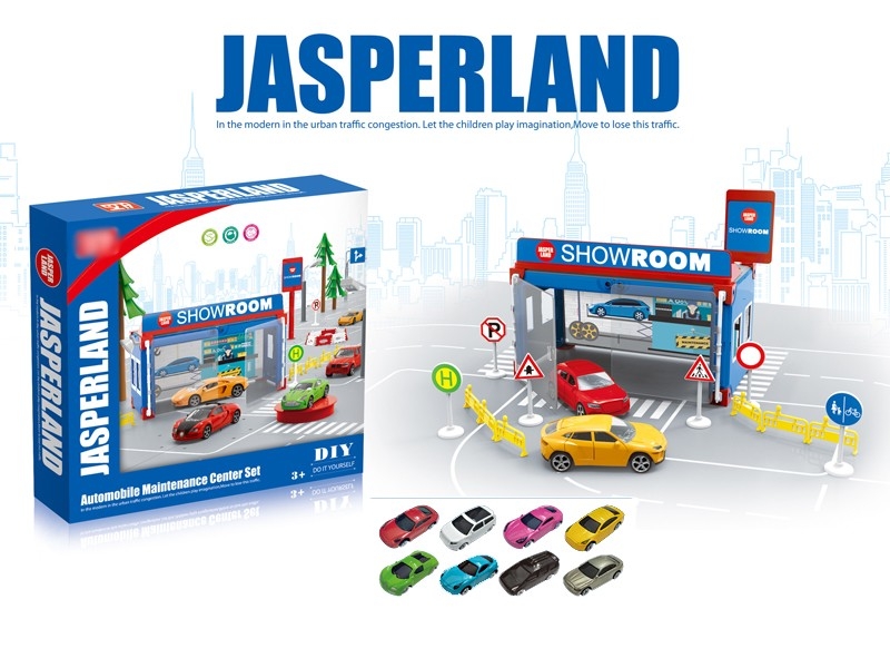 DIY AUTO SHOW W/2 PULL BACK DIE-CAST CARS，4ASST - HP1165851