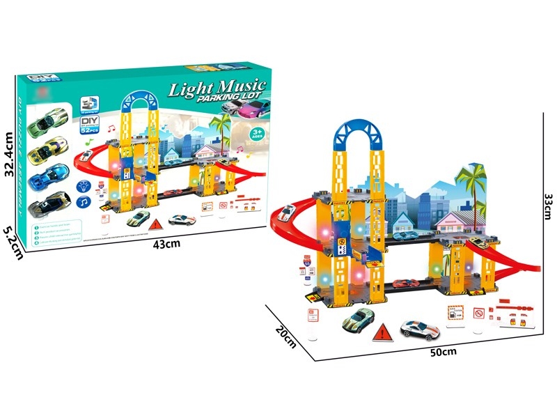 PARKING LOTS W/ 4PCS FREE WAY CAR & LIGHT & MUSIC & NOT INCLUDE BATTERY - HP1165862