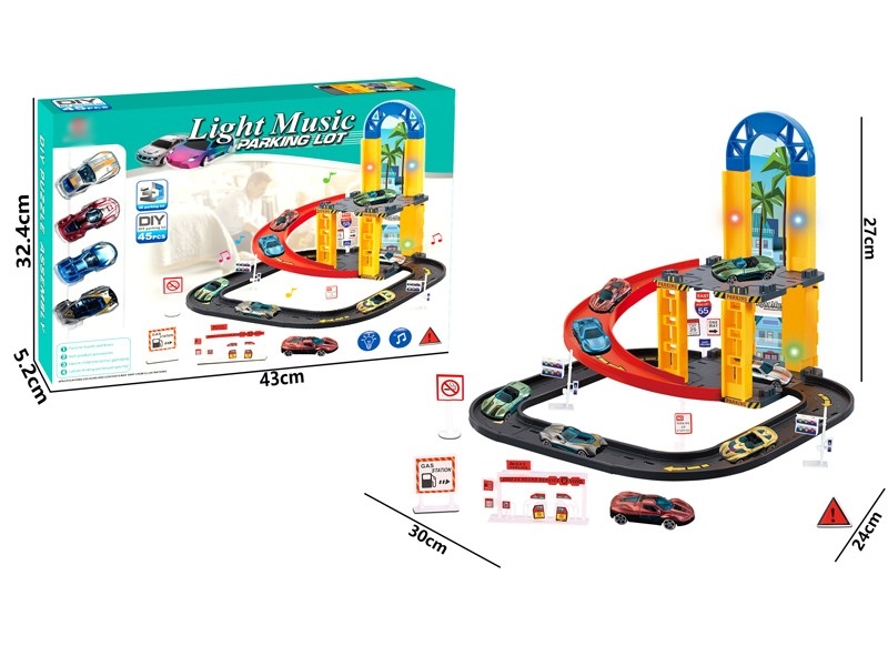 PARKING LOTS W/ 4PCS FREE WAY CAR & LIGHT & MUSIC & NOT INCLUDE BATTERY - HP1165864