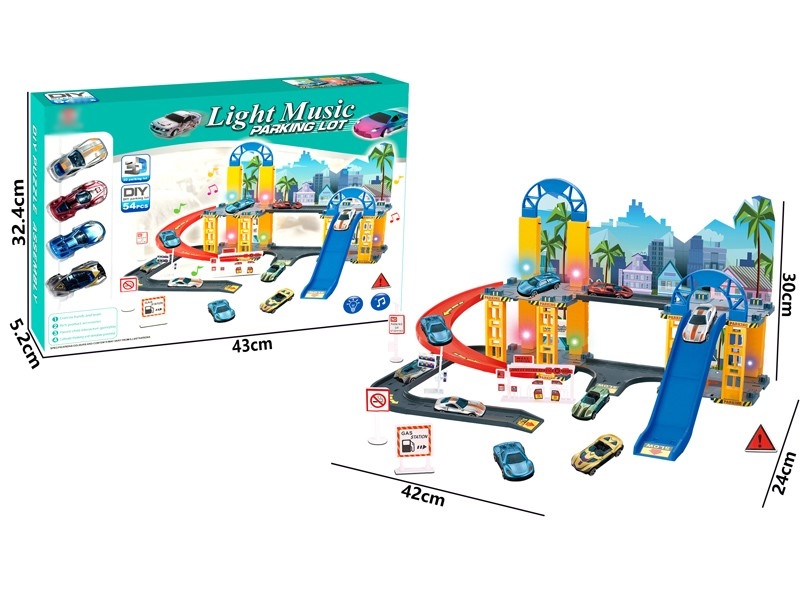 PARKING LOTS W/ 4PCS FREE WAY CAR & LIGHT & MUSIC & NOT INCLUDE BATTERY - HP1165865