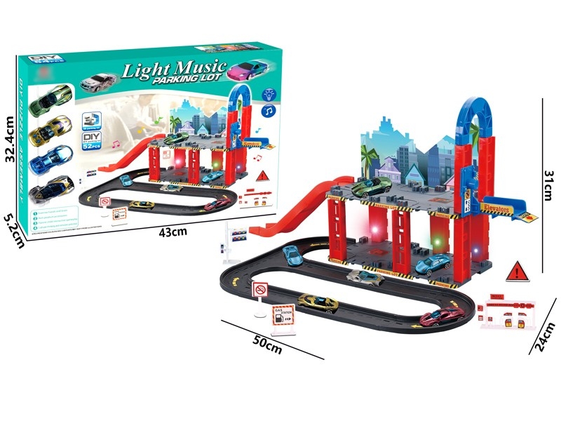 PARKING LOTS W/ 4PCS FREE WAY CAR & LIGHT & MUSIC & NOT INCLUDE BATTERY - HP1165866
