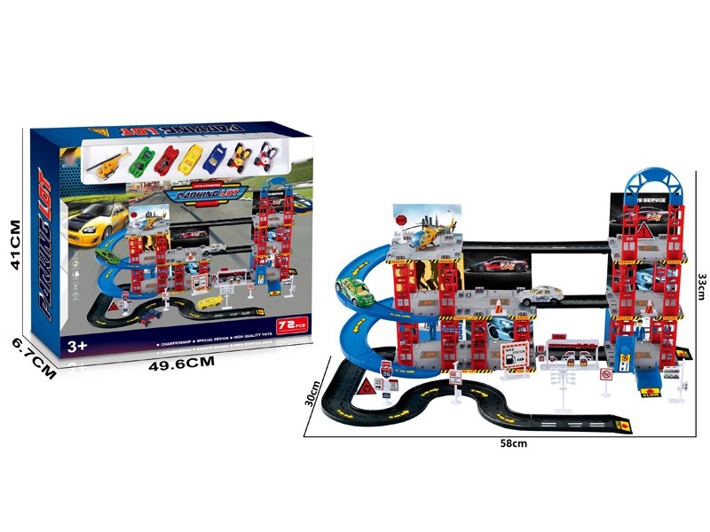 PARKING LOTS W/ 2PCS FREE WAY DIE CAST & 2 FREE WAY CAR & 2FREE WAY MOTORBIKE & 1FREE WAY AIRCRAFT - HP1165868