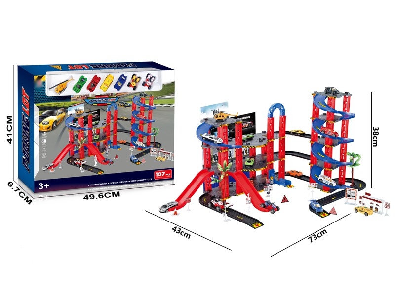 PARKING LOTS W/ 2PCS FREE WAY DIE CAST & 2 FREE WAY CAR & 2FREE WAY MOTORBIKE & 1FREE WAY AIRCRAFT - HP1165872