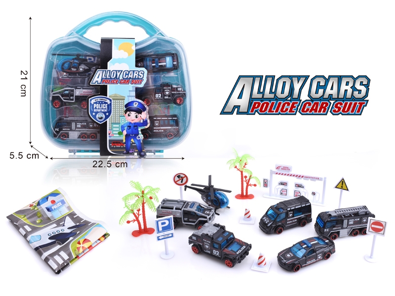 1:64 POLICE SUIT SCENE W/FREE WAY DIE-CAST CAR 6PCS - HP1166001