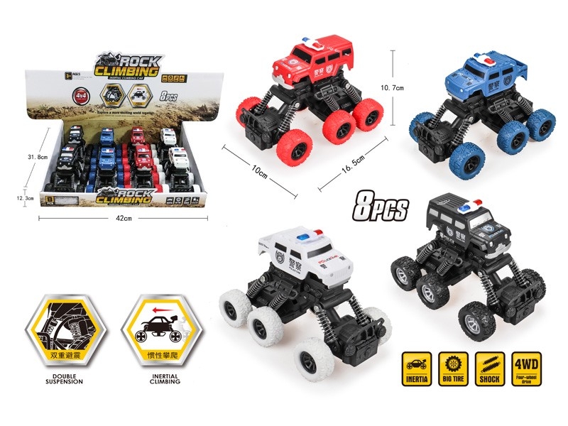 FRICTION POLICE CAR 8PCS/DISPLAY - HP1166012