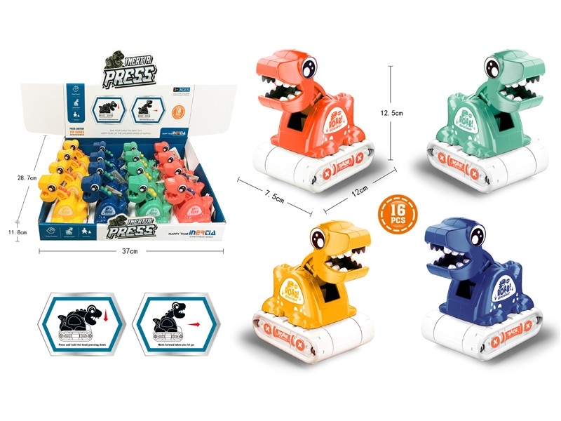 DINOSAUR FRICTION CAR 16PCS/DISPLAY - HP1166021