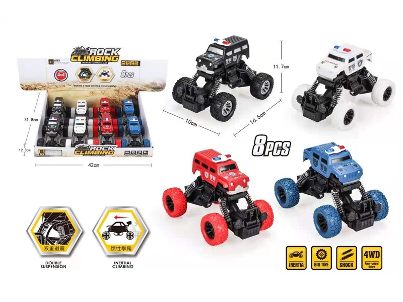 FRICTION POLICE CAR 8PCS/DISPLAY - HP1166034