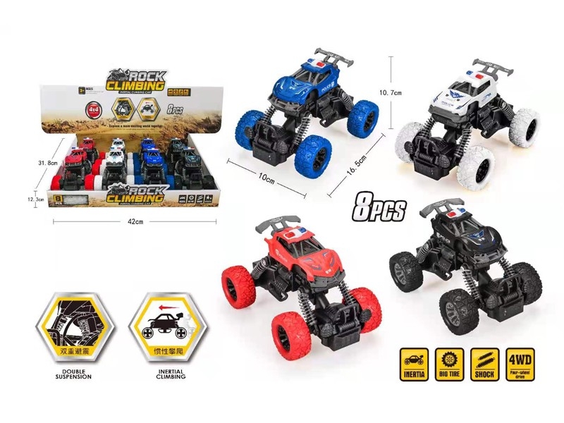 FRICTION POLICE CAR 8PCS/DISPLAY - HP1166039